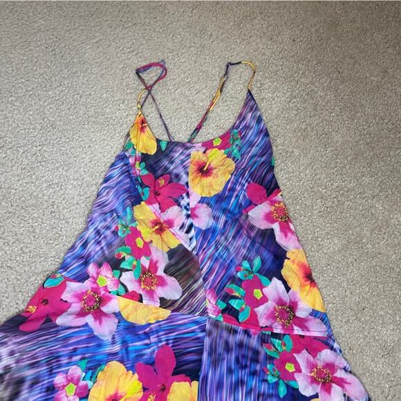 Nanette Lapore Floral Tropical Cover Up Slip Dress Swim Collection Size Large - Picture 2 of 5